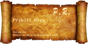 Pribill Riza névjegykártya